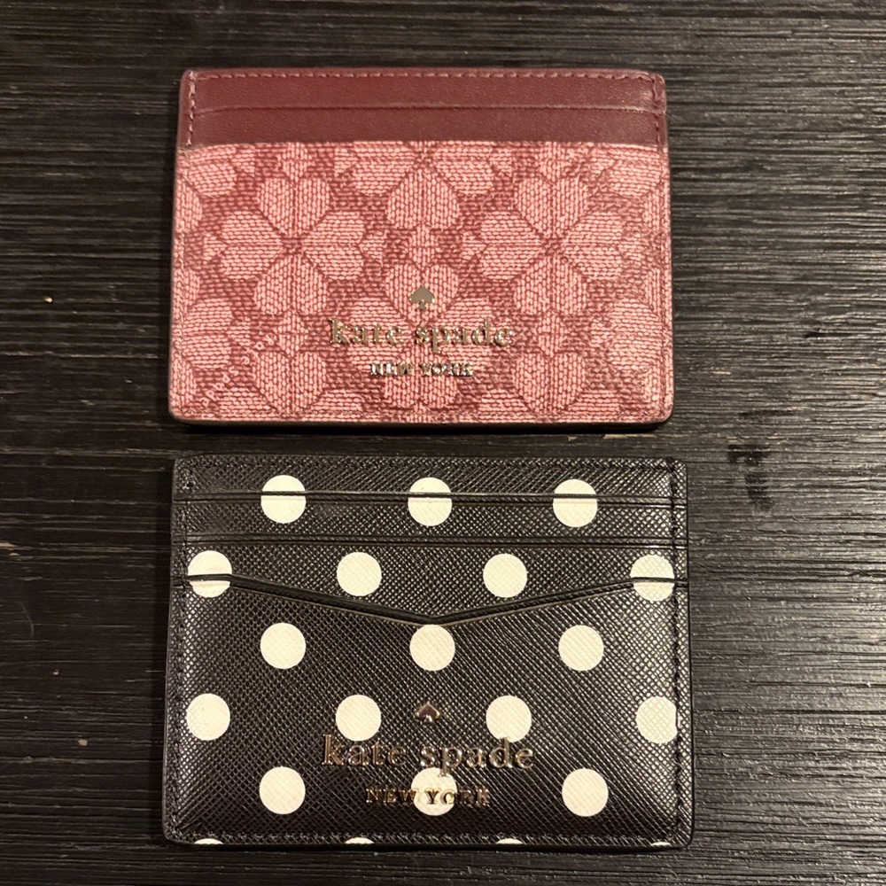 Kate Spade Floral and Black Polka Dot Cardholders Set